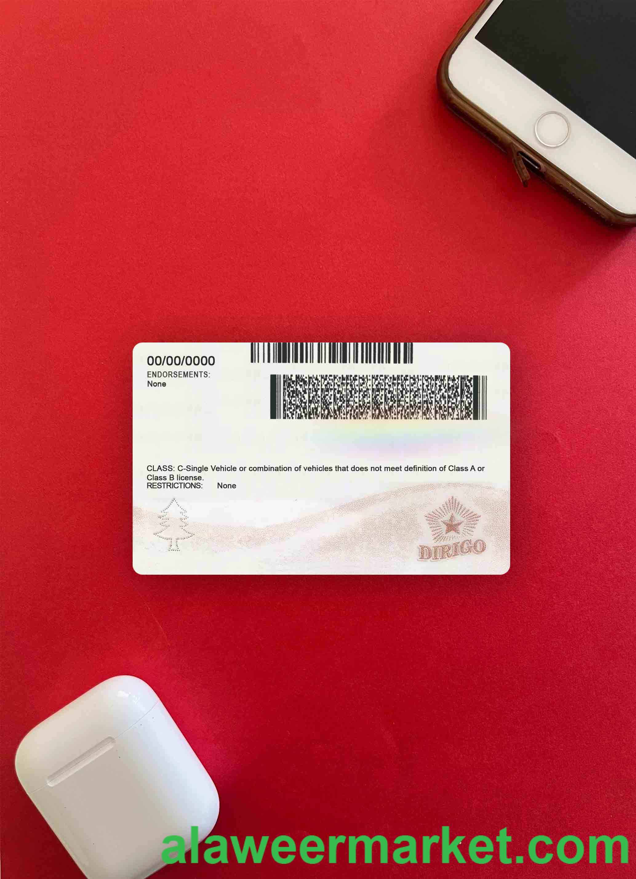 USA Maine state driving license template in PSD format, with all fonts (2019 - present) photolook BACK